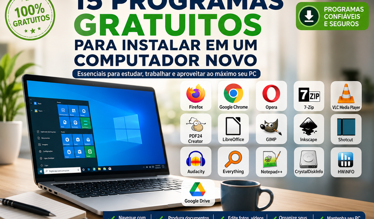 15 programas gratuitos para instalar em um computador novo (Windows)
