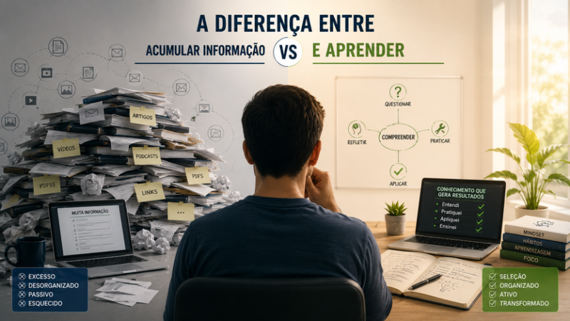 A diferença entre acumular informação e aprender